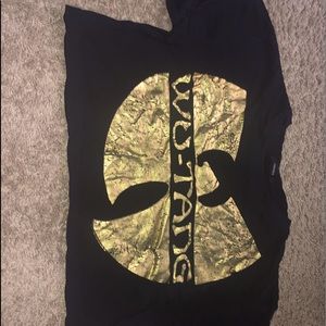 Black and gold WUTANG crop top